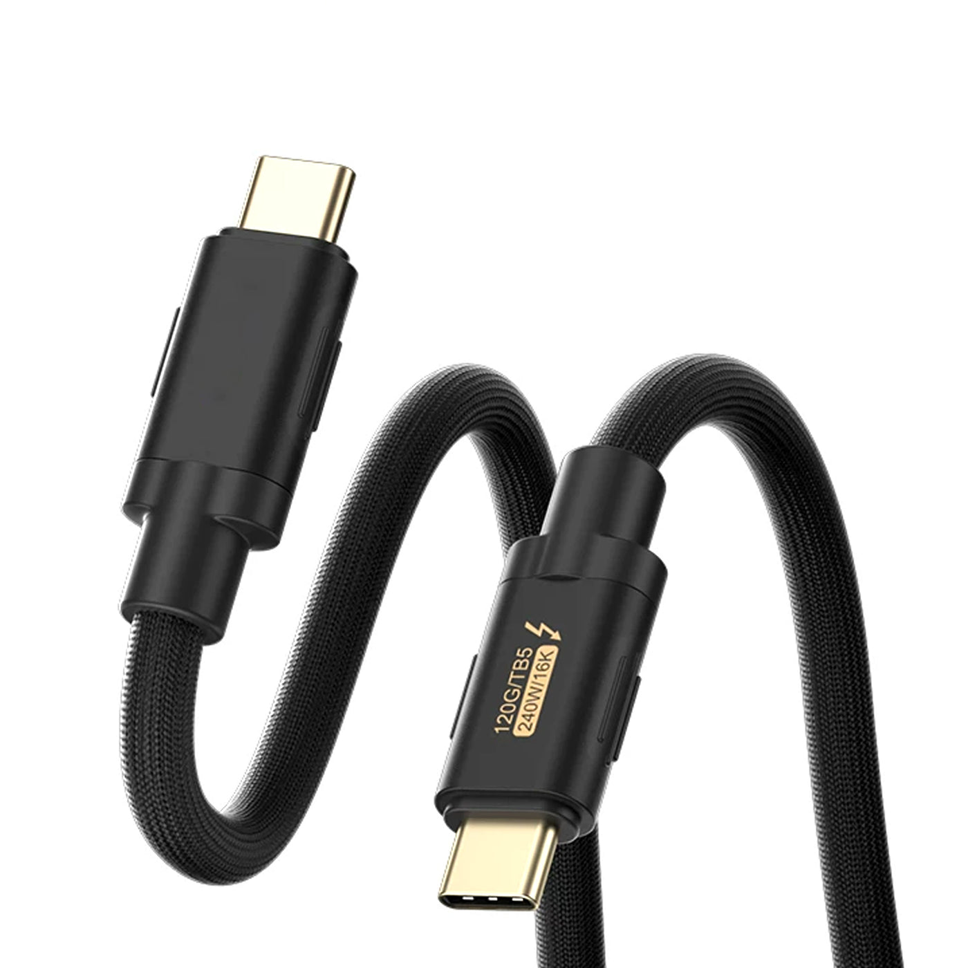 Thunderbolt 5 Cable , 120Gbps (Unidirectional 120Gbps / Bidirectional 80Gbps), 16K@60Hz, PD240W Fast Charging (48V/5A), Daisy Chain Multi-Display, Compatible with Thunderbolt 4/3 & USB-C（1m）
