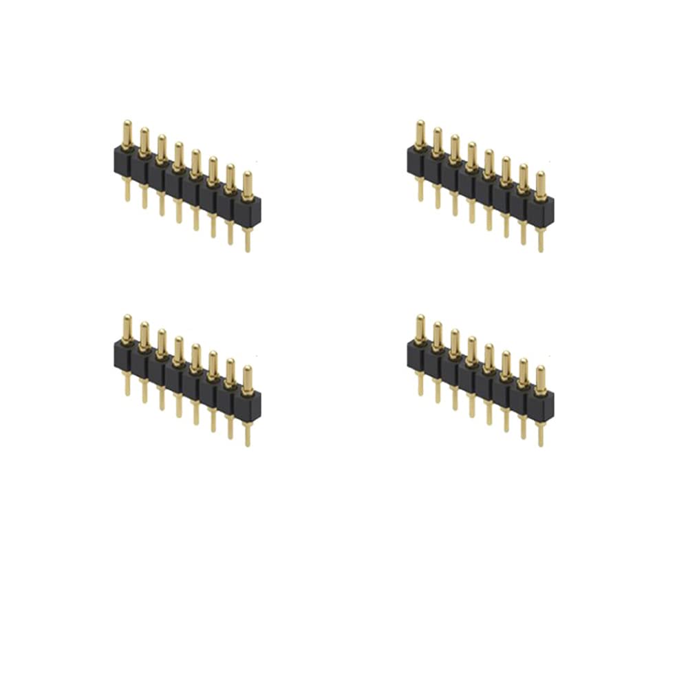 Treedix 10 Stück vergoldete gefederte Pogo-Pins mit Fingerhut, 7,5 mm langer Stift, männlicher Feder-Pogopin-Header, Zielanschluss, Durchgangshalterung für PCB