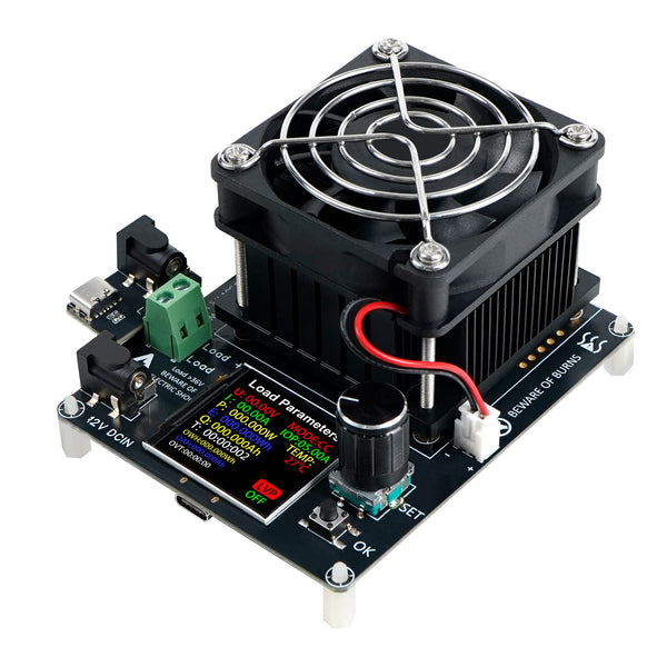 Treedix 120W Mini Electronic Load Tester Constant Current Discharge Module Battery Load Tester with Color Screen for Li-ion Capacity Data Monitoring