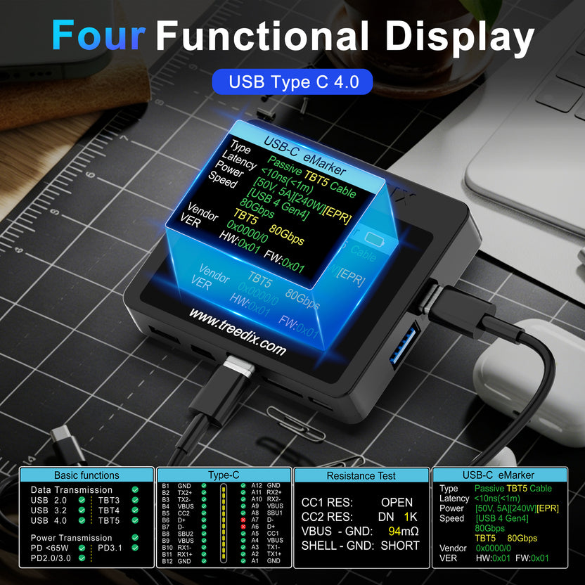 Treedix USB Cable Tester with 2.4