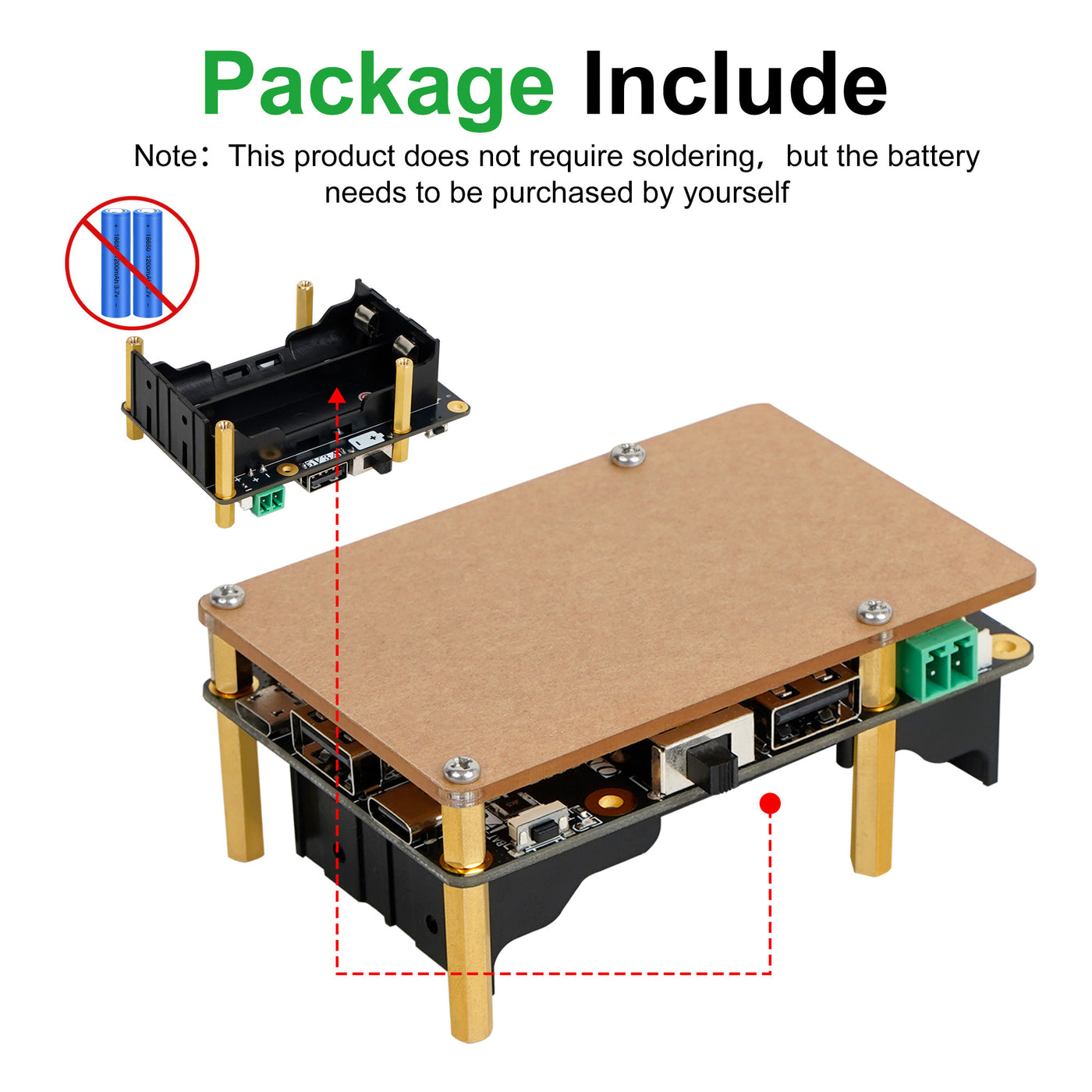 Treedix 5V Uninterruptible Power Supply for Raspberry Pi，Simultaneous Charge & Output, Provides Power Supply via Pogo Pins, High-Power Boost Circuit Compatible with Raspberry Pi zero/2B/3B/3B+/4B