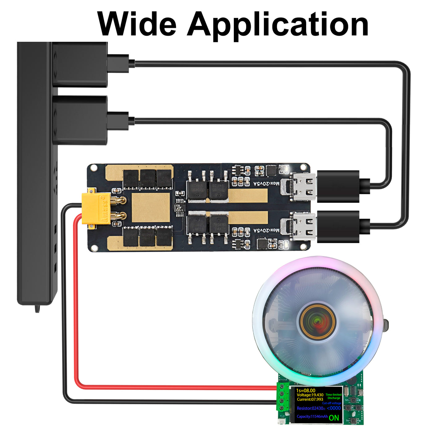 Treedix200W Hochleistungs-Dual-Type-C-PD-Power-Combiner-Kabel für Laptops, unterstützt 20V/10A, kompatibel mit Laptops, Industrieanlagen und Hochleistungsinstrumenten zum Laden