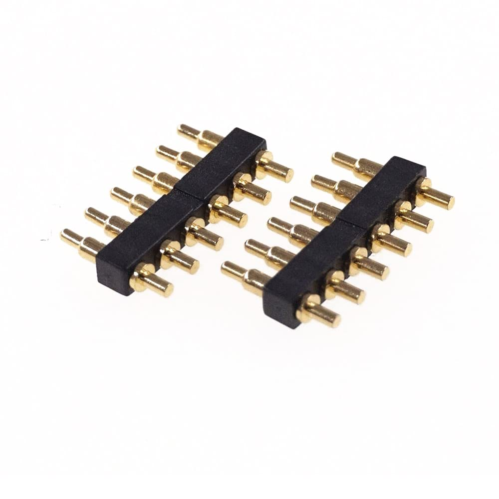 Treedix 10 Stück vergoldete gefederte Pogo-Pins mit Fingerhut, 7,5 mm langer Stift, männlicher Feder-Pogopin-Header, Zielanschluss, Durchgangshalterung für PCB