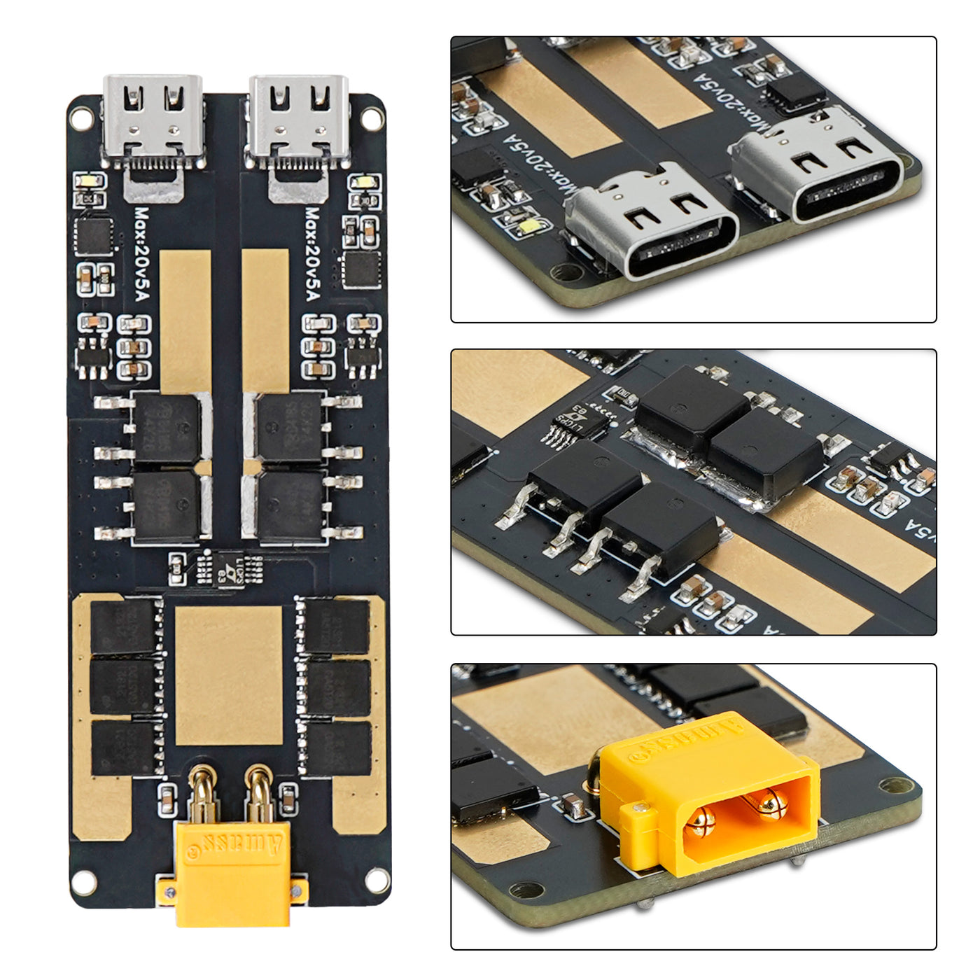 Treedix200W Hochleistungs-Dual-Type-C-PD-Power-Combiner-Kabel für Laptops, unterstützt 20V/10A, kompatibel mit Laptops, Industrieanlagen und Hochleistungsinstrumenten zum Laden