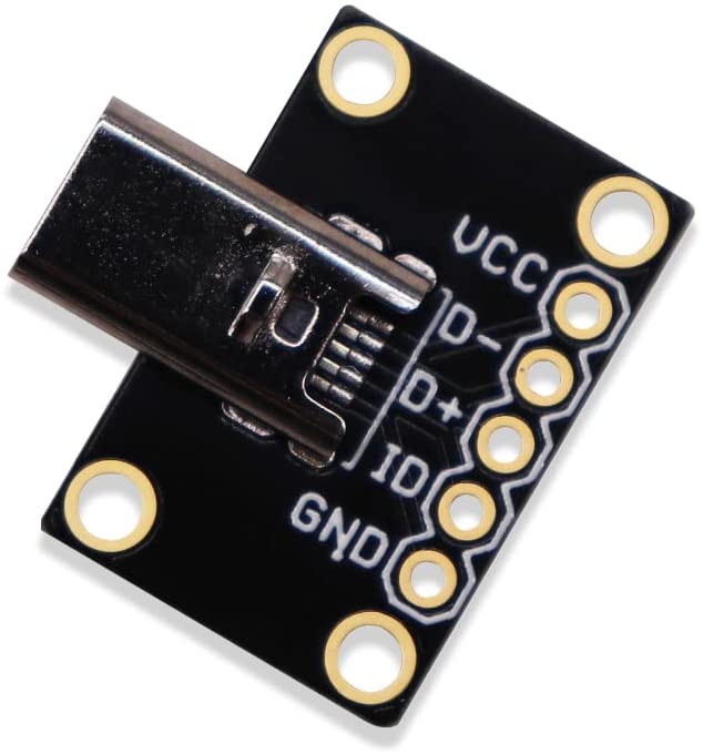 Treedix 4pcs USB MicroB Plug Breakout Board 5pin Male Connector Adapter Module Compatible with Arduino for Electronics Projects