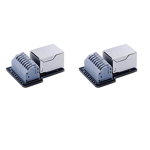 Treedix 2Pcs RJ45 8-pin Connector and Breakout Board Module Kit Replacement for Ethernet RS-422 RS-232 (Unassembled)
