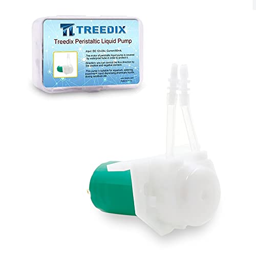 Treedix Peristaltic Pump Dosing Head 4MM OD Tubing with Hose Connector DC12-24V for DIY Aquarium Lab Analytic Experimental Applications Compatible with Arduino