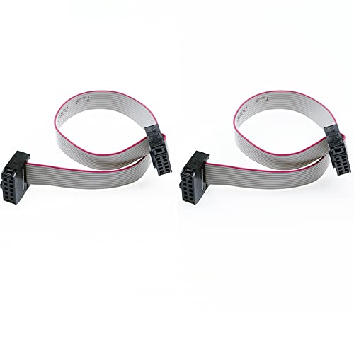 Treedix 2 Stück IDC-Flachbandstecker, Flachbandkabel, Jtag-Kabel, 2,54/1,27 mm Abstand, 2-reihig, 10-poliger Stecker, Buchse auf Buchse, SWD-Kabellänge 150 mm/5,9 Zoll für JTAG/ISP-Verbindung