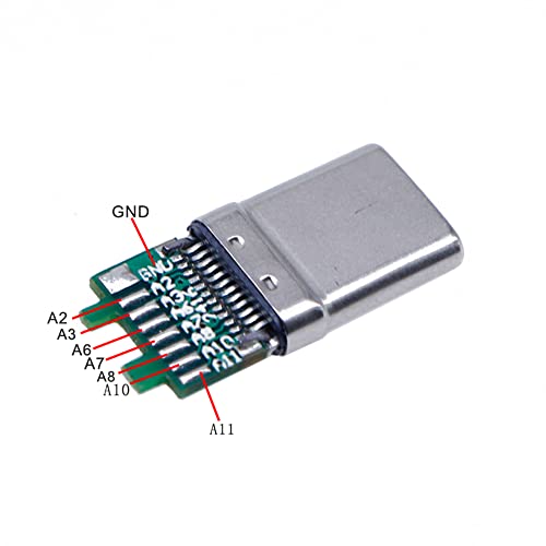 Treedix USB Type C Female 24 pin Full pins Output Breakout Board Test Socket with Male Connector