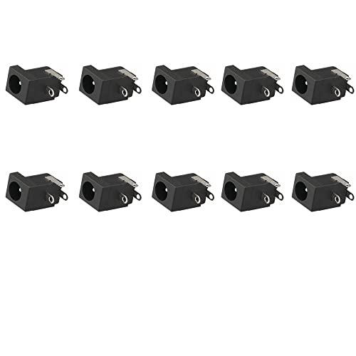 Treedix 10pcs 3pin DC Power Connector PCB Mount Female Plug Jack 5.5mm*2.1mm Barrel Connectors