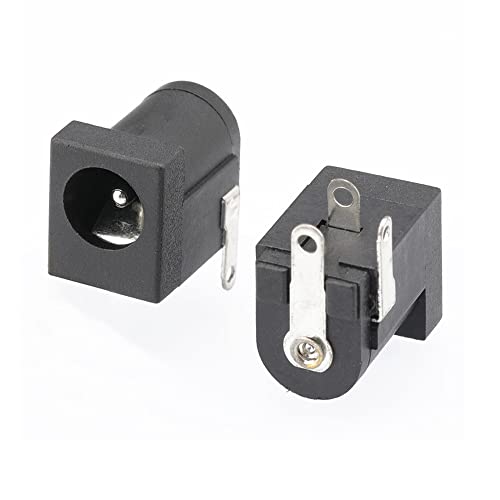 Treedix 10pcs 3pin DC Power Connector PCB Mount Female Plug Jack 5.5mm*2.1mm Barrel Connectors
