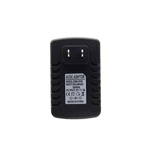 Treedix 5V 3A AC Adapter Power Supply Micro USB Interface Cable Compatible with Raspberry Pi 3B/3B+/Zero