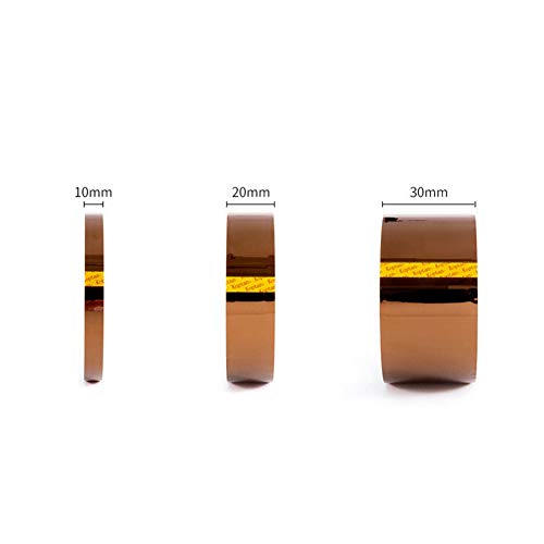 Treedix 3 Sizes High Temperature Adhesive Tape High Temp Resistant Tape Compatible with Masking Soldering(Width:10mm, 20mm, 30mm x Length:33m)