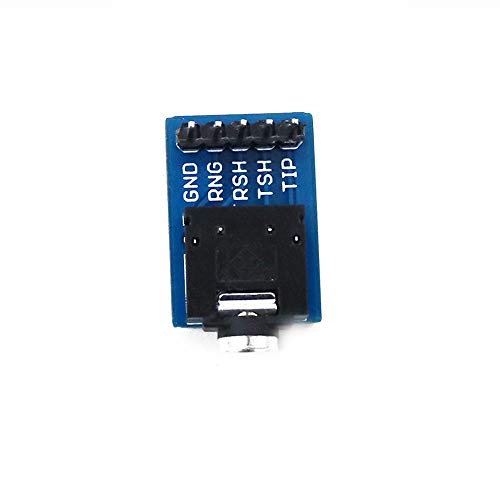 Treedix 6pcs 3.5mm Female Audio Jack Breakout Board Plastic PCB Mount 5-Pin Stereo Socket Audio Connector