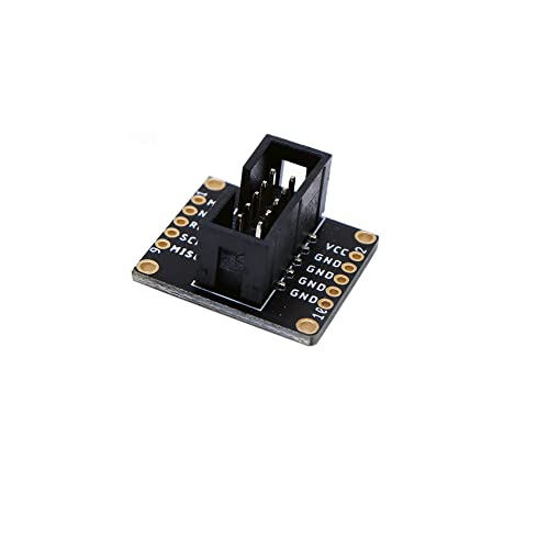 Treedix 2 Stück JTAG Breakout Board Adapter Konverter SWD Breakout Jtag Debug Board mit 2 Reihen 1,27/2,54 mm Pitch 10-polig Buchse auf Buchse IDC-Anschluss Flaches flexibles graues Ribbon Jumper Kabel 200 mm für J-Link