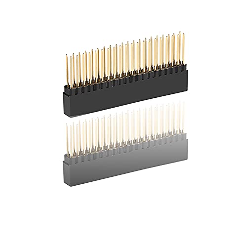 Treedix 2 x 20 (40pin) Extra Tall Female 0.1 Inch Pitch Stacking Header Female Pin Header Compatible with Raspberry Pi (Pack of 5)