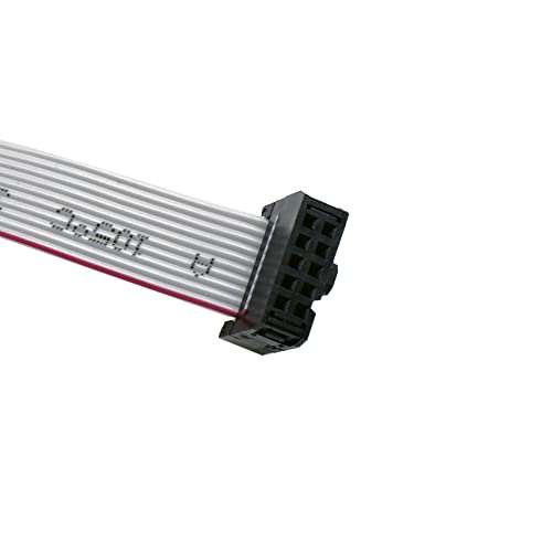 Treedix 2 Stück JTAG Breakout Board Adapter Konverter SWD Breakout Jtag Debug Board mit 2 Reihen 1,27/2,54 mm Pitch 10-polig Buchse auf Buchse IDC-Anschluss Flaches flexibles graues Ribbon Jumper Kabel 200 mm für J-Link