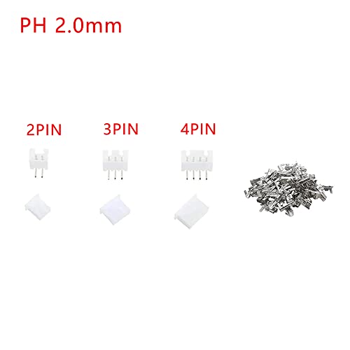 450pcs JST PH2.0 Connector Kit With 2.0mm Pitch Female Pin Header JST PH 2Pin 3Pin 4Pin Housing JST Adapter Cable Connector Socket Male And