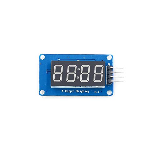 Treedix 4pcs 0.36 inch 4-Digit Tube LED Segment Display Module Red Common Anode TM1637 Drive Chip Tube Clock Display Adjustable LED Brightness Compatible with Arduino UNO R3