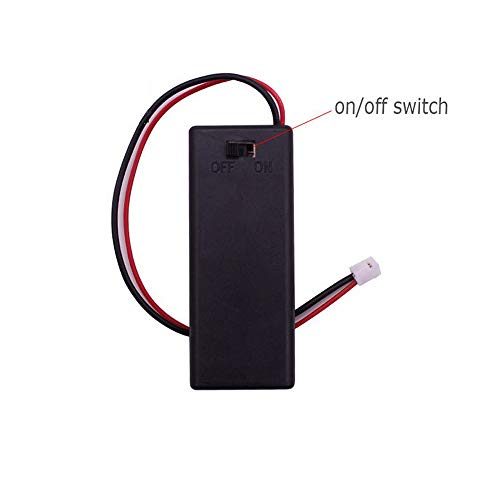 Treedix 6Pcs 2AAA Battery Holder with Switch, 2X 1.5V AAA Battery Holder Case with Wire Leads and ON/Off Switch