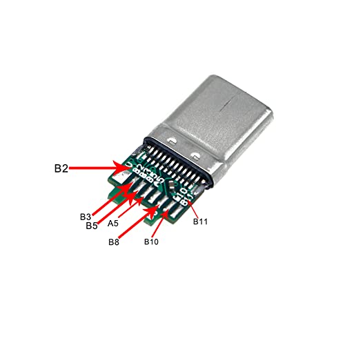 Treedix USB Type C Female 24 pin Full pins Output Breakout Board Test Socket with Male Connector