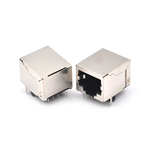 Treedix 10Pcs/Set Network Ethernet Shielded RJ45 8P8C Single Network Port 8P 8C Female Socket Connectors 8Pin for PCB