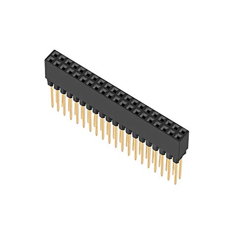 Treedix 2 x 20 (40pin) Extra Tall Female 0.1 Inch Pitch Stacking Header Female Pin Header Compatible with Raspberry Pi (Pack of 5)