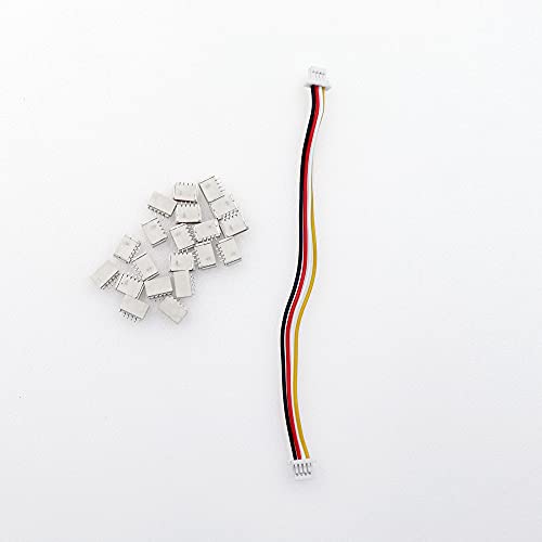 Treedix 20 Sets 1.0 mm Mini 4Pin Female Connector Plug 10 cm JST Plug Connector with Wire and Cable for LED Strips Compatible with JST SH