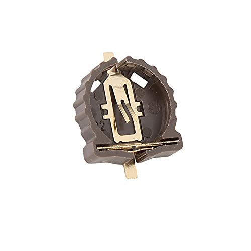 Treedix 10pcs CR1220 Horizontal Coin Button Battery Holder Brown Container Case RTC Real-time Clock Power Supply Battery Holder Compatible with Raspberry Pi Pico RTC Expansion Board