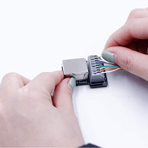Treedix 2Pcs RJ45 8-pin Connector and Breakout Board Module Kit Replacement for Ethernet RS-422 RS-232 (Unassembled)