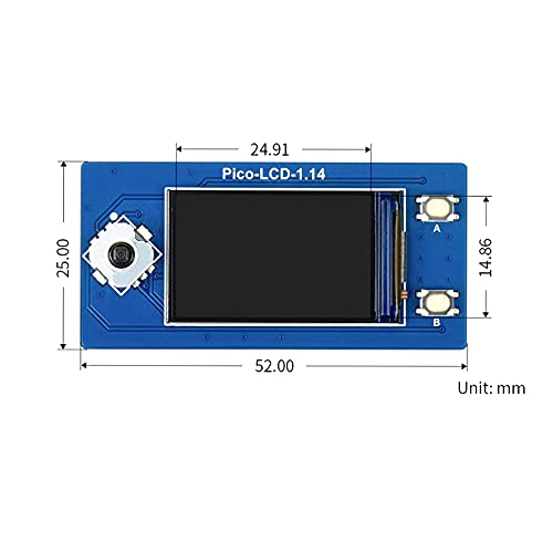 Treedix Compatible with Raspberry Pi Pico 1.14inch LCD Display Module 65K RGB Colors 240×135 Pixels with SPI Interface