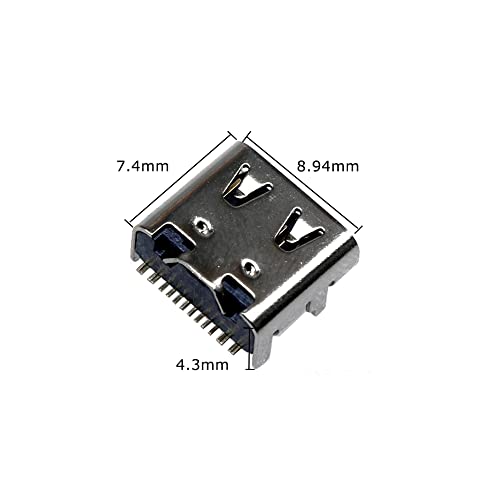 Treedix 20PCS USB Type C 3.1 Female Socket Connector Jack Port 16-Pin Replacement Adapter Jack Socket for Data Transmission,Charging