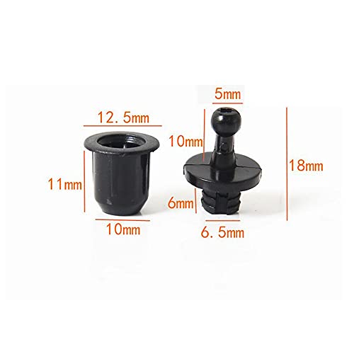 Treedix 12pair Speaker Grill Peg Kit Plastic Ball and Socket Type Grill Guides Pegs Cloth Buckle Screws Speaker Parts Accessories(12.5x11x10 mm)