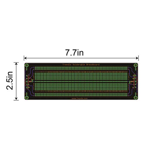 Treedix Solderable BreadBoard PCB Prototype Shield Board Double Sided Tinned Gold Plated Holes
