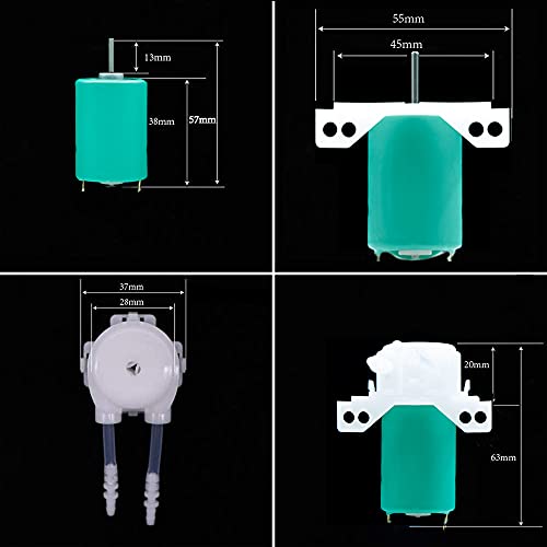 Treedix Peristaltic Pump Dosing Head 4MM OD Tubing with Hose Connector DC12-24V for DIY Aquarium Lab Analytic Experimental Applications Compatible with Arduino
