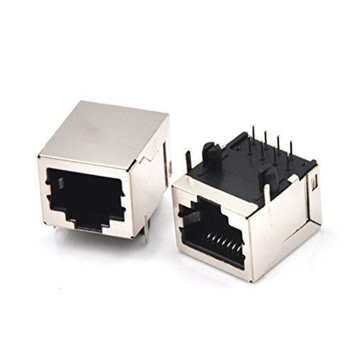 Treedix 10Pcs/Set Network Ethernet Shielded RJ45 8P8C Single Network Port 8P 8C Female Socket Connectors 8Pin for PCB