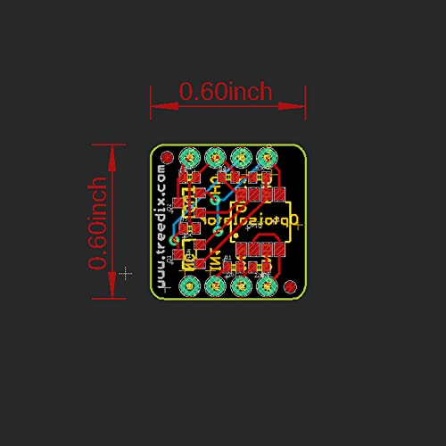 Treedix オプトアイソレータ ブレイクアウト ボードには 2 つのフォトダイオードが内蔵されており、ブロッキング回路用の 2 チャンネル カプラが付属しています。