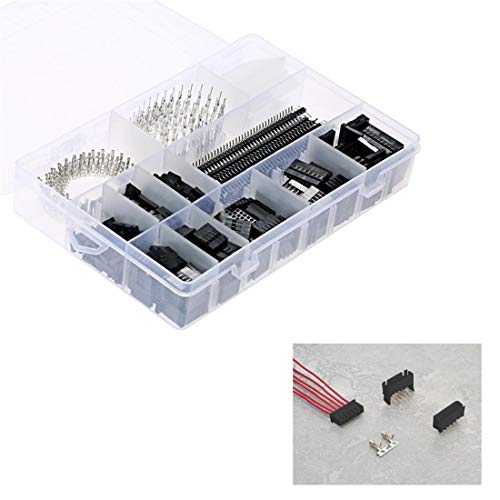 Treedix 1450PCS 2.54mm PCB Jumper Wire Pin Header Connector Female Male 40Pin Box Packaging Kit Electronic Components Set Compatible with Arduino Dupont
