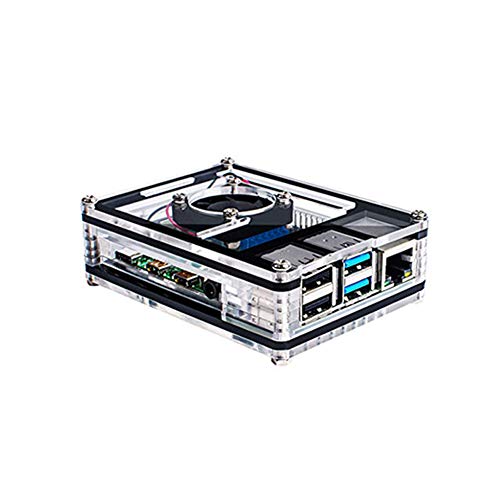 Treedix Acrylic Case Experimental PlatCompatible withm Base-Plate with Cooling Fan Compatible with Raspberry Pi 4B