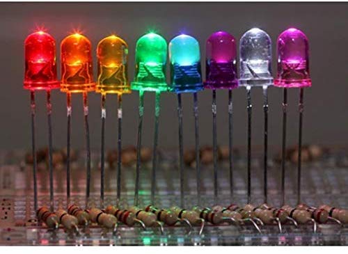 Treedix 150 Stück 5 mm LED-Leuchtdioden, 15 Farben x 10 Stück, LED-Lampen-Sortiment-Set, Weiß/Warmweiß/Kaltweiß/Rot/Grün/Aquamarin/Blau/Eisblau/Gelb/Orange/Pink/Violett/Fast FLA mit Kit-Box