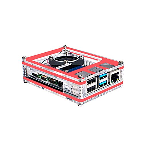 Treedix Acrylic Case Experimental PlatCompatible withm Base-Plate with Cooling Fan Compatible with Raspberry Pi 4B