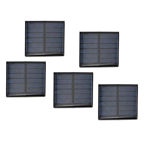 Treedix 5pcs 3V 120mA 150mA Polysilicon Solar Panel Glue Solar Cell Battery Charger DIY Solar Product Mini Small Solar Panel Module Kit Polycrystalline Silicon Encapsulated in Waterproof Resin