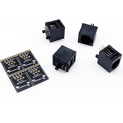 Treedix  RJ45 RJ11  8-pin Connector (8P8C) and Breakout Board Kit Compatible with Ethernet DMX-512 RS-485 RS-422 RS-232 (Unassambled)