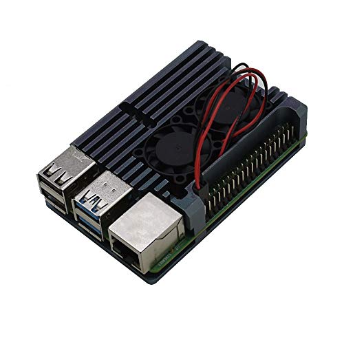 Treedix Cooling Metal Case Compatible with Pi 4, Aluminium Alloy Armor Case with Dual Fan Heatsink Compatible with Raspberry Pi 4 Model/Pi 4B