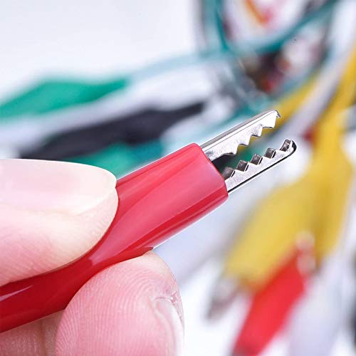 Treedix 10pcs 12inch Alligator Clip to Breadboard Jumper Wires Test Lead, Alligator to Male and Female Jumpers for Arduino,Breadboard,Raspberry Pi（5 Male＋5 Female）