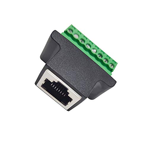 Treedix RJ45-Schraubklemmenadapteranschluss 8P8C-Stecker auf 8-polige Buchse, Schraubklemmentyp Ethernet-Netzwerkstecker, kompatibel mit AV CCTV UTP DVR