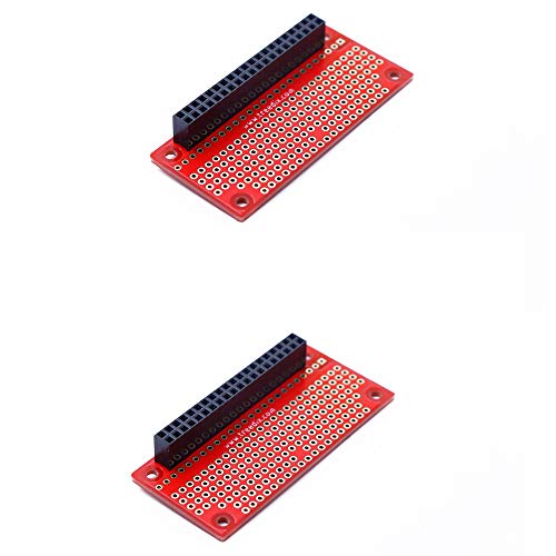Treedix Compatible with Raspberry Pi Zero 2pcs GPIO Protoboard Breadboard HAT with Female Pin Connector PCB Prototyping Board （unwelding）
