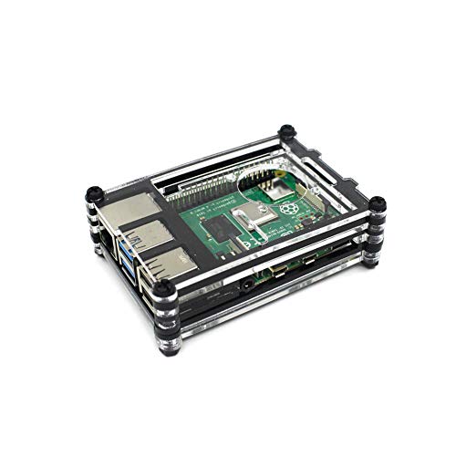 Treedix Acrylic Case Experimental PlatCompatible withm Base-Plate with Cooling Fan Compatible with Raspberry Pi 4B