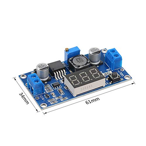 Treedix 2pcs LM2596 Adjustable Voltage Regulator DC-DC with Voltmeter Display 12V to 3.3V, 12V to 5V, 24V to 5V, 24V to 12V, 36V to 24V