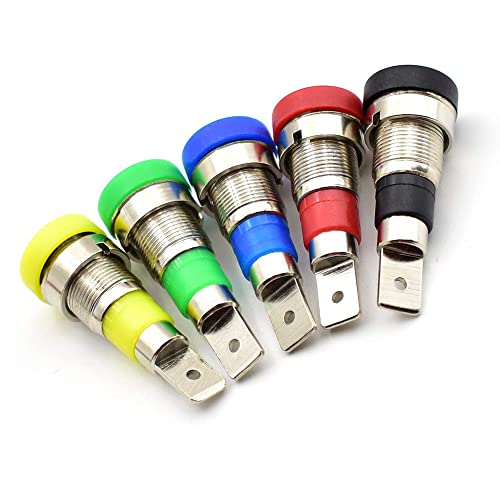 Treedix 10pcs 4mm Banana Female Jack Socket Adapter Panel Mount Binding Post for 4mm Banana Plug Connectors (5colors)